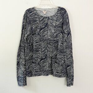 j. crew // navy white zebra print sweater M